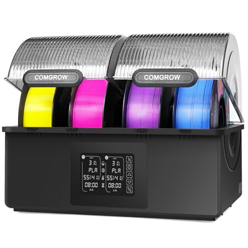 Image of Comgrow Filament Dryer 4 Spools, SH03 Filament Storage Box, 200W PTC Heats Up to 85C, Fast Drying Auto Dehumiditification Dual Independent Heating Chambers for PLA PETG ABS TPU ASA1.75 /2.85 mm