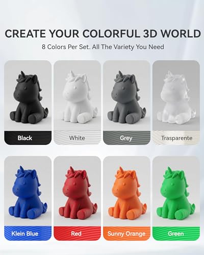 Image of SUNLU 16 Color PLA Filament 1.75mm Bundle, 250g per Spool,4kg Total,Black+White+Grey+Red+Klein Blue+Green+Yellow+Sunny Orange+Coffee Brown+Beige+Olive Green+Oak+Lavender Purple+Cyan+Bone White+Magenta