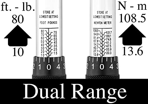 EPAuto chave de torque de 3/8 polegadas Drive Click (10 – 80 pés). / 13,6 – 108,5 Nm)