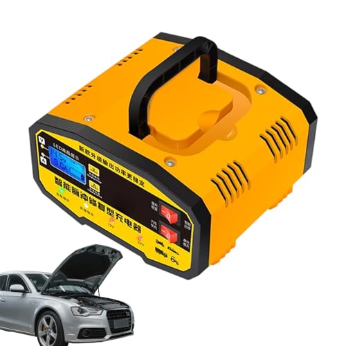 Cargador de Batería para Automóvil,Cargador de Batería de Mantenimiento para 12V y 24V - Detector Digital de Voltaje y Temperatura | para Automóviles, Camiones, SUVs, Sedanes, Motocicletas y