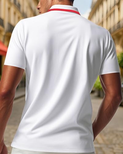 Image of Men's Classic Polo Shirt Casual Solid Short Sleeve Lightweight T-Shirt