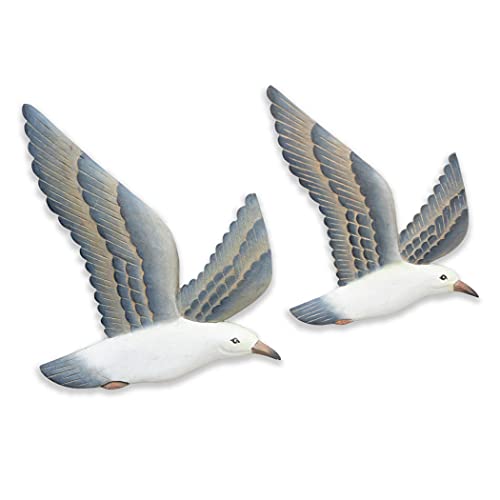 T.I. Design Hand-Carved Wood Flying Seagull Wall Décor Set Of 2 cover