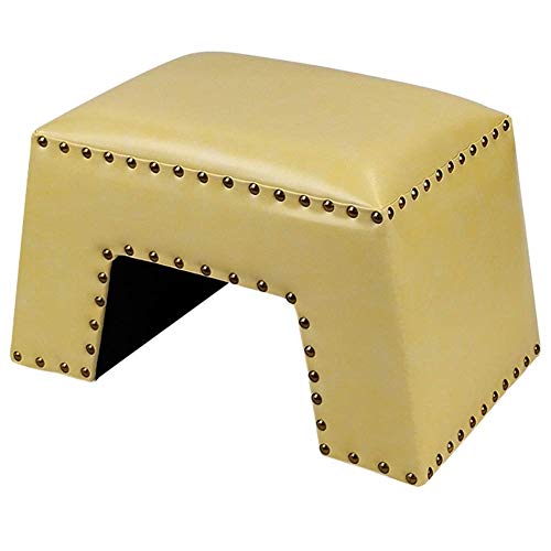Taburete reposapiés de cuero para sala de estar, versátil asiento cambiador de zapatos y banco de piano creativo, varios colores, 30 x 38 x 28 cm, diseño elegante y cómodo