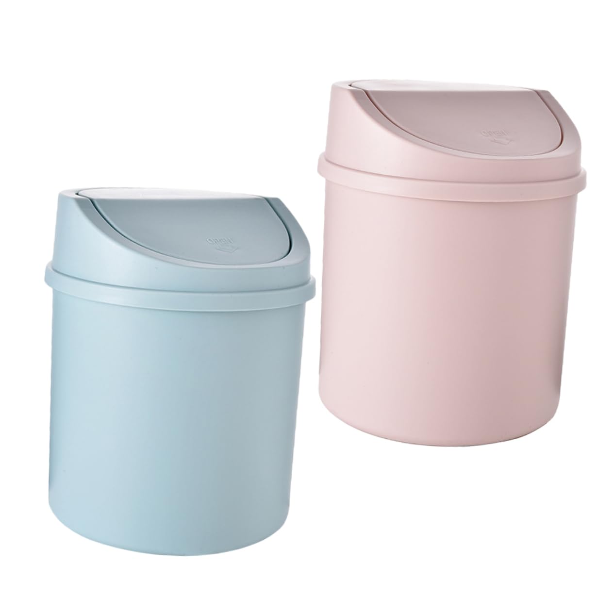 MAGICLULU 2 Pack Mini Trash Cans Pp Material Litter Holders Desktop Garbage Bins Cover Ideal for Small Spaces