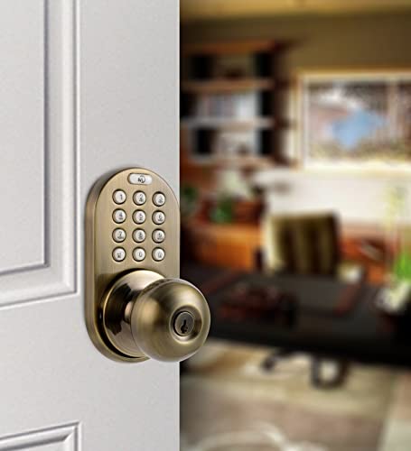 Milocks Xkk-02Aq Digital Door Knob Lock With Keyless Entry Via Remote Control And Keypad Code For Interior Doors #TOP3