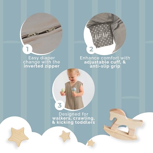 Image of Sleeveless Soft Baby & Toddler Sleeping Sack, Breathable with Adjustable Feet Cuffs & Anti-Slip Grip
