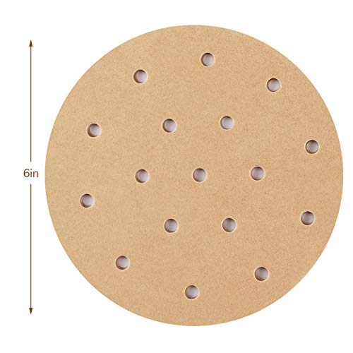 Beasea BCUS520397_2X Air Fryer Round Liners 6 Inch, 200Pcs Parchment Paper Unbleached Filter Paper Perforated Parchment Paper Bamboo Steamer Papers thumb #1