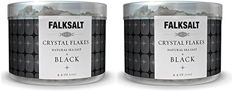 Falksalt Crystal Flakes Natural Sea Salt/ BLACK (Pack of 2)