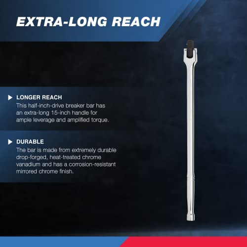 Image of NEIKO 00206A 1 /2 inch Breaker Bar, 1 /2-Inch Drive 24-Inch Breaker Bar, Flex Head Chrome-Moly Cr-Mo, Lug Nut Wrench, Tire Bar, Cheater Bar
