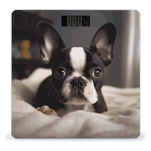 Báscula digital para baño con diseño Boston Terrier miniatura 1