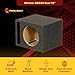 QPower Single Car Audio Subwoofer Box with Dual-Vented Design, Fits Most 12-Inch Subwoofers – Deep Bass MDF Enclosure for with Charcoal Gray Carpet, Tuned to 42 Hertz, 1.65 Cu Ft Air Space