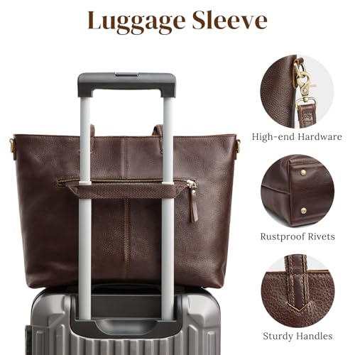 Bolso Tote de cuero para mujer con asas y correa ajustable miniatura 6