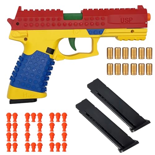 Dreamplay DIY Building Blocks Automatic Pull Back Action Platebase Compatible with Legos Shooting Games Education Model Gifts (Red)