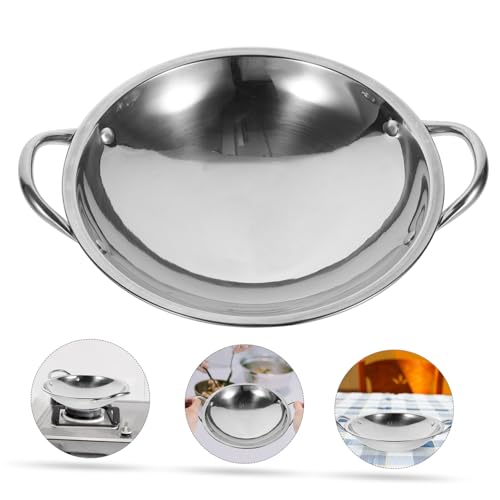 Wok de acero inoxidable con asas y tapa redonda miniatura 5