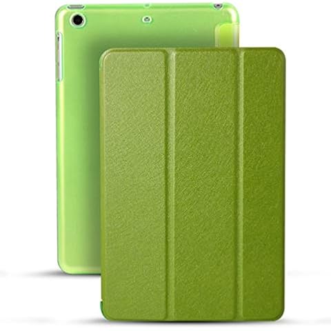 Applicable for iPad5/6 Protective Cover, air2 silk pattern Siamese intelligent Sleep Mini3/4 Ultra-Thin Leather Case - Green Cover
