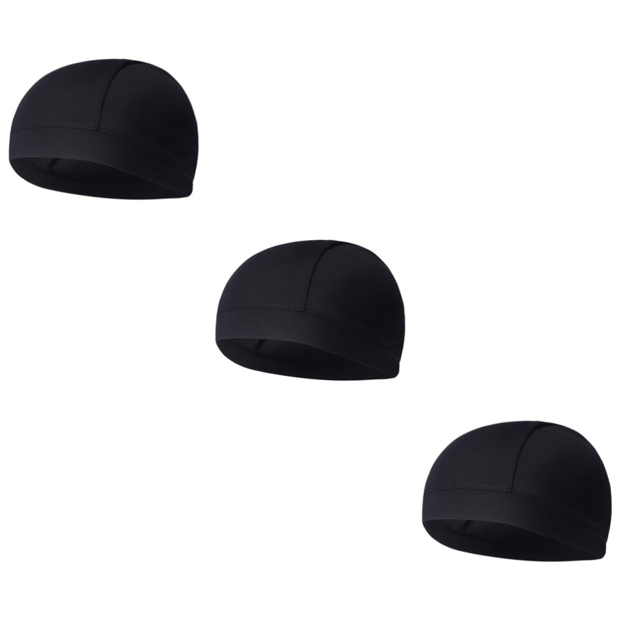 PACKOVE 3pcs Skull Quick Dry Cycling Cap for Men Women High Elasticity Sports Beanie Moisture-Wicking Headband for Outdoor Activities Helmet Liner for Biking Running Black