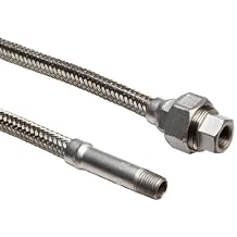 Hose Master Annuflex Stainless Steel 316 Flexible Hose Assembly, 2" Stainless Steel 316 NPT Male x 300 psi NPT Female Union Connection, 300 PSI Maximum Pressure, 36" Length, 2" ID
