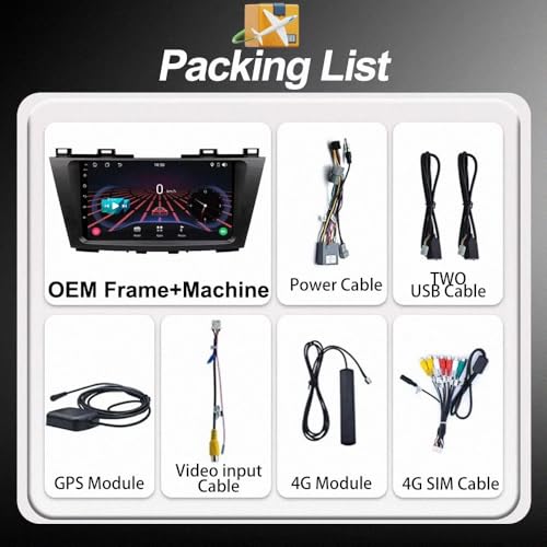 Navegador GPS para Coche Mazda 5 CW Pantalla Táctil Android Auto Inalámbrico 7