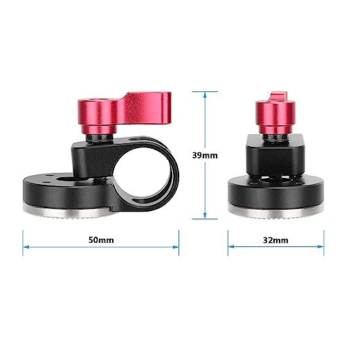 Image of CAMVATE 19mm Rod Clamp with ARRI-Style Rosette (Red Locking Knob) - 3386