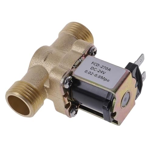 Électrovanne solénoïde en laiton massif G1/2 étanche et durable 12V