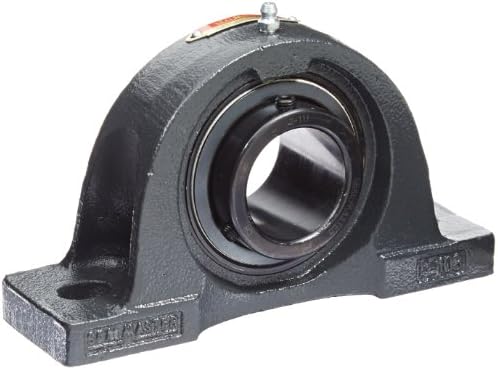 Sealmaster NP-27 Pillow Block Ball Bearing, Non-Expansion Type, Normal-Duty, Regreasable, Setscrew Locking Collar, Felt Seals, Cast Iron Housing, 1-11/16" Bore, 2-1/8" Base to Center Height, 5-3/4" Bolt Hole Spacing Width