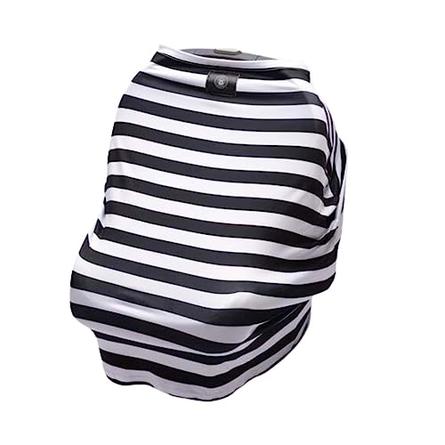 Image of The Mother Cover - Breastfeeding Cover, Nursing Privacy, Car Seat Shade Wind Dampener, Swing or Cart Barrier, Perfect Nursing Companion (Black & White Stripe)