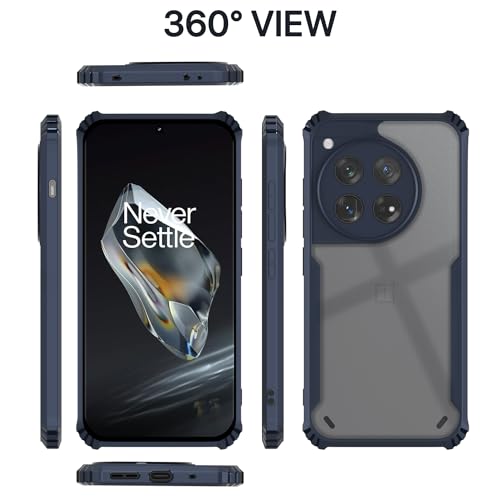 Image of Pikkme OnePlus 12R 5G Back Cover | Crystal Clear Transparent Back | Ultra Hyrbid | Full Camera Protection | Raised Edge | Bumper Back Case (Blue)