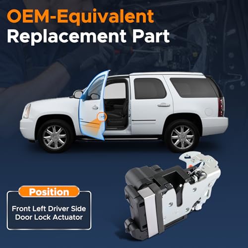 Image of Front Driver Door Lock Actuator Fits for 2001-2007 Chevy Silverado 1500 | for Suburban 2500, for GMC Sierra 3500 Classic 2007, Driver Left Side Door Latch Actuator Replaces 931-318 15110643