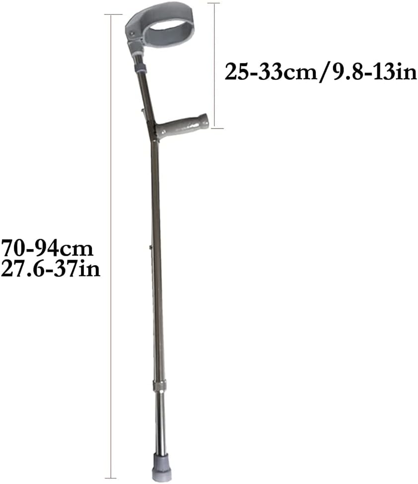 Adult Crutches Height Adjustable Aluminum Canes with Swivel Closure Cuff Folding Walking Sticks/a