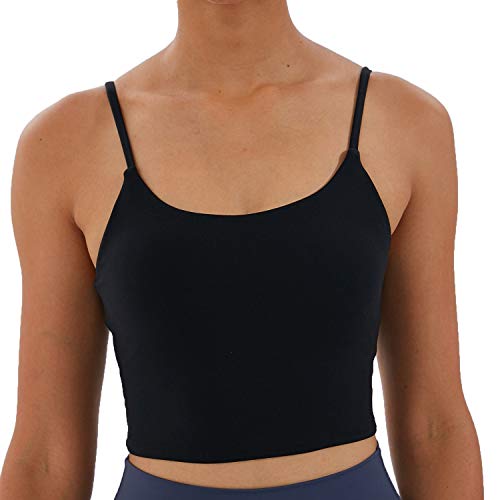 Women's Strappy Stretch Sports Bra Longline Yoga Tank Top Fitness Bra Workout Camisole Crop Tops for Teen Girl2