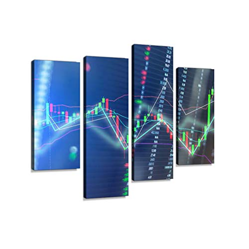 Kerzenständer-Grafikkarte des Börsenmarktes auf Leinwand, Wandkunst, zum Aufhängen, moderne Kunst, abstrakte Bild-Drucke, Heimdekoration, Geschenk,