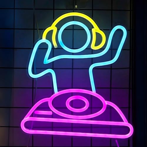 Señal de neón genial para decoración de pared. Señales de neón de reproductor DJ de Anywin, luces LED USB con atenuación para decoración de bar, regalos de decoración de neón para cumpleaños, fiesta