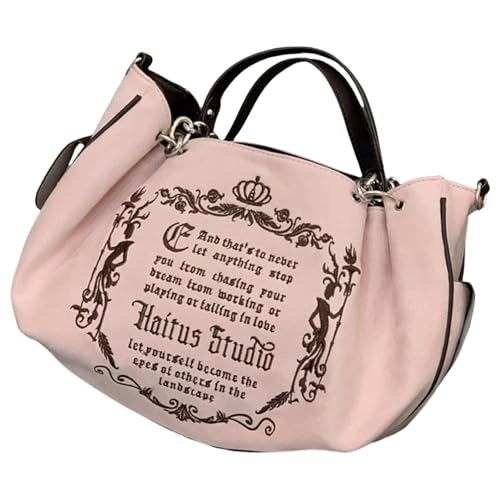 Sac à bandoulière en toile avec lettre brodée et finitions chaîne
