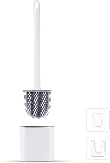 Brabantia Toilet Brush and Holder Set - White Silicone WC Borstel