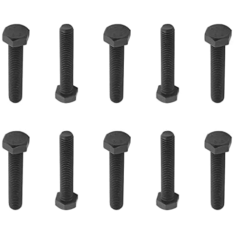 MroMax M8x45mm Hex Screws Bolts Carbon Steel Fastener Rustproof Metric Fully Threaded Replace Bolt Black 20PCS Cover