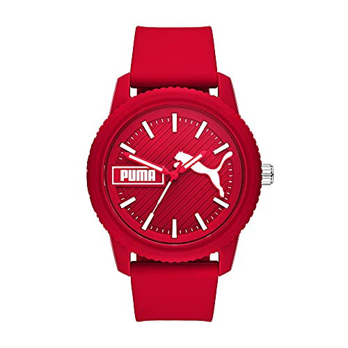 Puma Men's Ultrafresh Quartz Watch With Silicone Strap, Red, 24 (Model: P5083) #TOP13