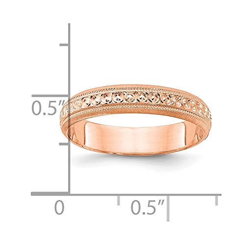 14k Rose Gold 3mm Design Etched Bridal Engagement Wedding Band Ring Fine Jewelry For Women Gifts For Her3
