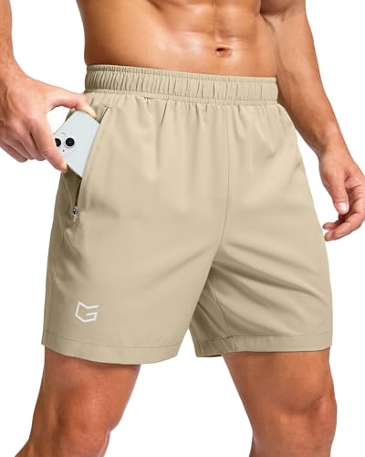 Image of G Gradual Men's Athletic Running Shorts with Zipper Pockets Quick Dry 7 inch / 5 inch / 9 inch Workout Gym Shorts for Basketball Hiking
