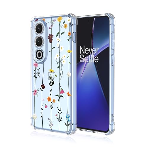 WOKEZ Transparent Blomdesign Fodral för OnePlus Nord CE4 5G
