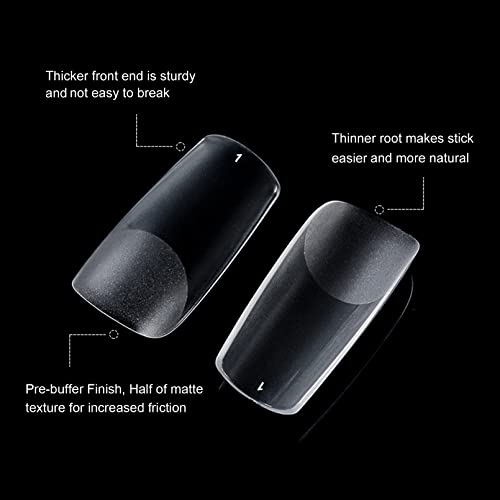 FITDON 240PCS Square Nail Tips, Clear Acrylic False Nail Tips Full Cover Artificial Fake Nails for Nail Salons and DIY Nail Art - Image 2