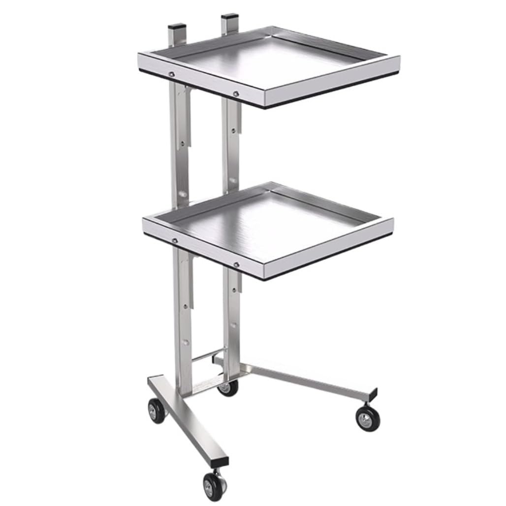 Rolling Tool 2 Tier Storage Tray Salon For Beauty Hair For Barber Shops(Silver)