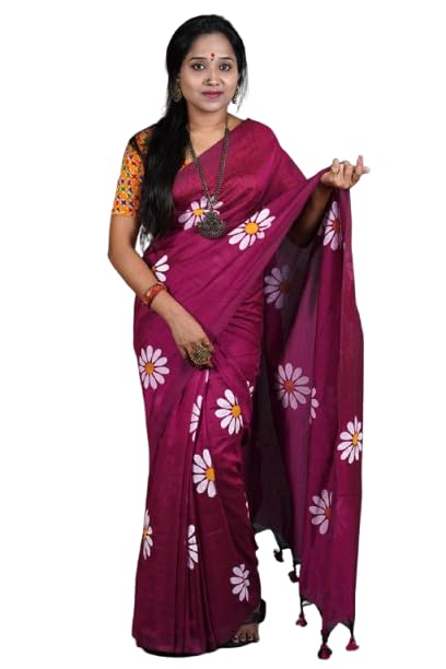Women's Bengal Handloom Khadi Cotton Saree – Handwoven Sunflower ...