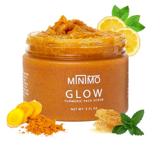 Minimo Glow Turmeric Face Scrub (𝐔𝐧𝐬𝐜𝐞𝐧𝐭𝐞𝐝) - Infused with Turmer...