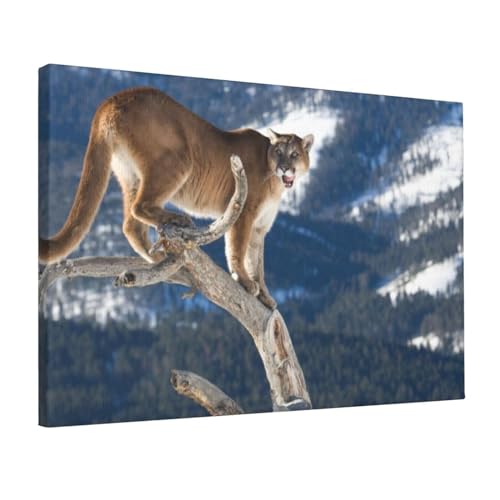 Tableau moderne lion de montagne pour une décoration de chambre élégante