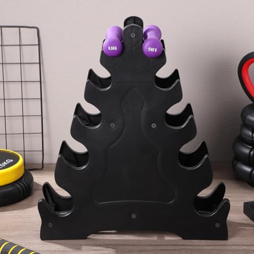 YARNOW 5 Tier Dumbbell Rack Storage - Creative Leaf Design Dumbbell Stand for Home Gym - Space-Saving Weight Rack - Image 9