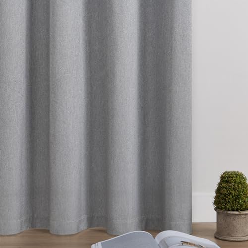 Image of Joydeco 100% Blackout Curtains 96 Inches Long 2 Panels Set, Thermal Insulated Long Curtains& Drapes 2 Burg, Room Darkening Drapes for Bedroom Living Room Window (Light Grey, W52 x L96 Inch)