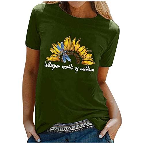 Femme Tee Shirt Loose Ronde T-Shirt à Manches Courtes Chemises D'été Haut Imprimé De Mode Court BlouseDécontractée Ample Décontractée Vêtements Femmes Coton De Lin Tunique Ample tempérament