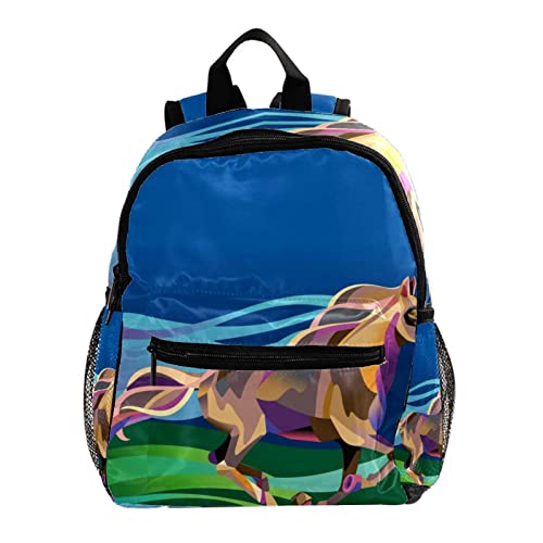 Sac à dos enfants aux étoiles brillantes et imprimé bleu carré
