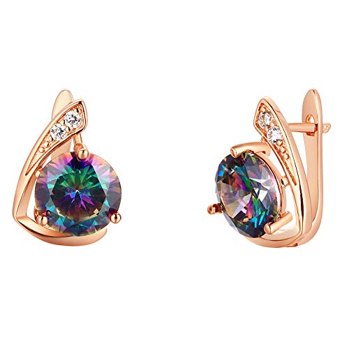 Preisvergleich Produktbild Ohrringe Für Damen Roségold Eingelegt Mit Buntem Zirkon