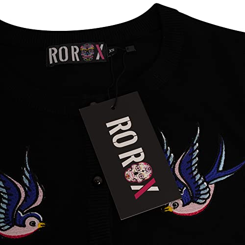 Ro Rox Swallows Cardigan Rockabilly Retro Vintage Bird Embroidery Knit Knitted4